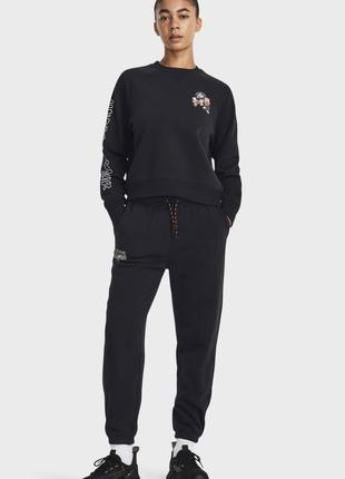 Under armour женские черные спортивные штаны hwt terry jogger2 фото