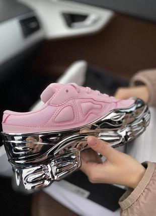 Кожаные женские кроссовки adidas в розовом цвете /весна/лето/осень😍9 фото