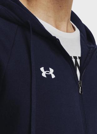 Under armour мужское темно-синее худи ua rival fleece fz hoodie4 фото