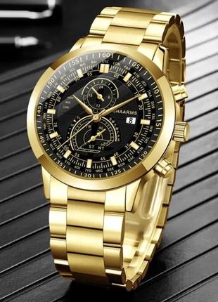 Подарочный набор для мужчин: наручные часы с  браслетом- диам 4,2см, длин 22см, шир рем 1,8см, без коробки7 фото