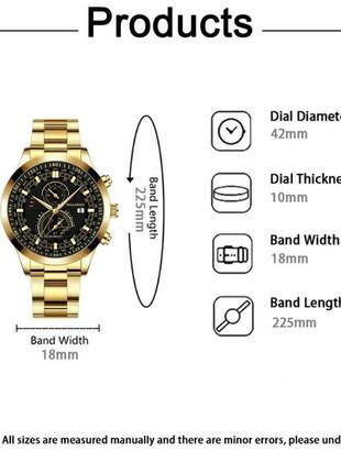 Подарунковий набір для чоловіків: наручний годинник з стильним браслетом - діам. 4,2 см, довж. 22 см, шир рем 1,8 см, без коробки.8 фото