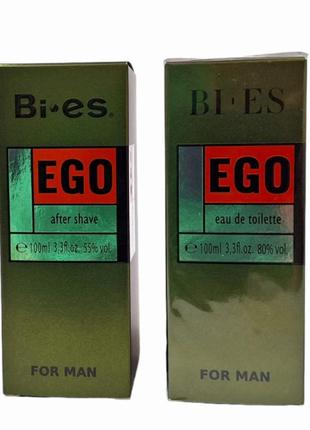 Набор для мужчин bi-es ego туалетная вода мужская 100 мл., лосьон после бритья 100 мл. эго би ес