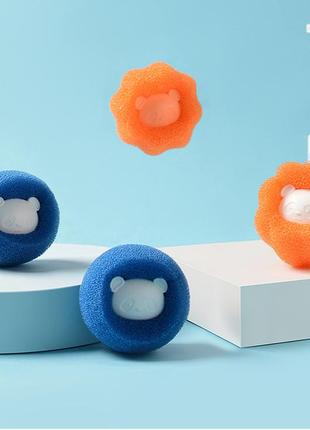 Набор спонжей - мячиков для стирки, 6 шт · губки для очищения тканей от шерсти и волос в стиральной машине2 фото