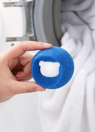 Набір спонжів - м'ячиків для прання, 6 шт · губки для очищення тканин від вовни та волосся у пральній машині6 фото