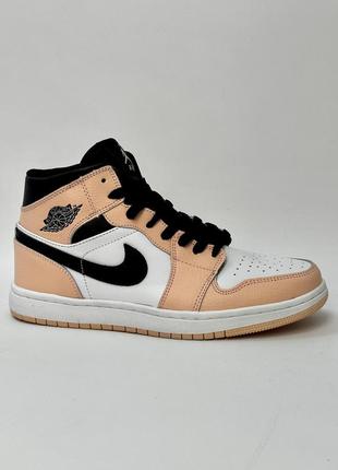 Кроссовки nike air jordan 1 mid peach (женские)