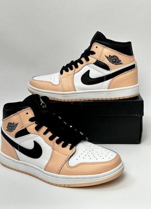 Кроссовки nike air jordan 1 mid peach (женские)2 фото