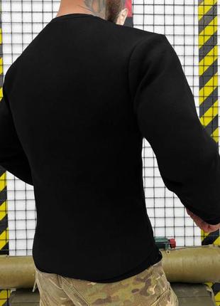 Стильний чоловічий світшот на флісі із патріотичною вишивкою / светр вільного крою чорний розмір m3 фото
