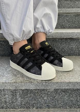 Кроссовки adidas superstar x atmos denim pack grey