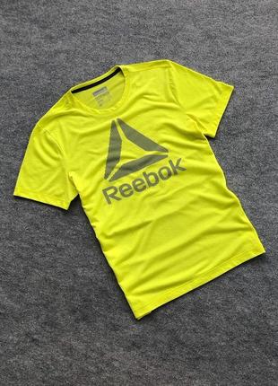 Оригинальная футболка reebok workout ready supremium 2.0 logo training t-shirt yellow