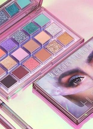 Палетка теней для век Huda beauty mercury retrograde eyeshadow palette eyeshadow palette 18 оттенков
