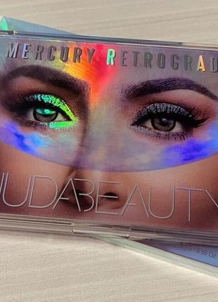 Палітра тіней для повік huda beauty mercury retrograde eyeshadow palette 18 відтінків10 фото