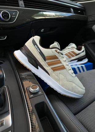 Мужские кроссовки adidas retropy beige brown2 фото