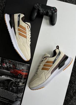 Мужские кроссовки adidas retropy beige brown5 фото