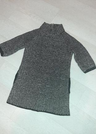 Тёплое вязаное платье на молнии zara1 фото