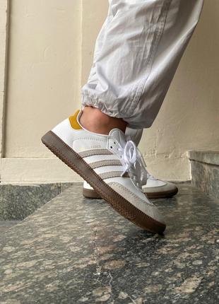 Кросівки adidas samba og kith classics white/yellow2 фото