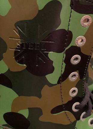 Ботинки берцы steel 105/106/0/camo black leather кожа столы камуфляж каме хаки зеленый цвет спелки кожа9 фото