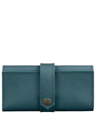 Шкіряне жіноче портмоне зелене якісне портмоне для дівчини стильний жіночий гаманець зі шкіри краст6 фото