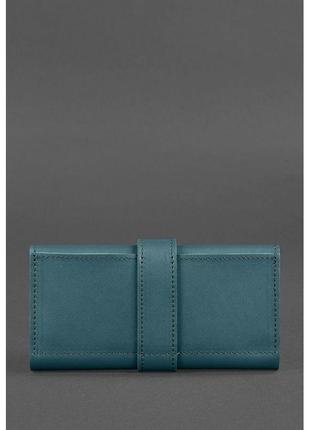 Шкіряне жіноче портмоне зелене якісне портмоне для дівчини стильний жіночий гаманець зі шкіри краст4 фото