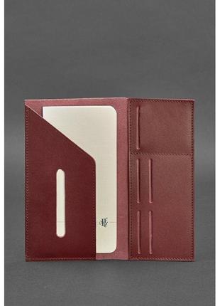 Кожаный тревел-кейс для документов и карточек бордовый стильный органайзер для документов кожаный3 фото