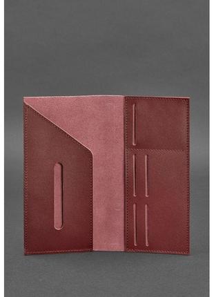 Кожаный тревел-кейс для документов и карточек бордовый стильный органайзер для документов кожаный4 фото