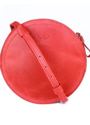 Женская кожаная сумка amy s красная винтажная удобная женская сумка кроссбоди из натуральной кожи круглая7 фото