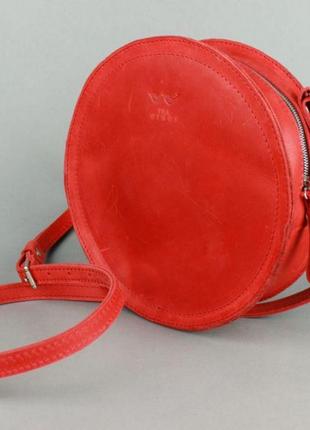 Женская кожаная сумка amy s красная винтажная удобная женская сумка кроссбоди из натуральной кожи круглая3 фото