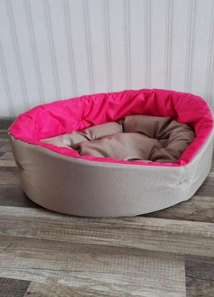Лежак для собак и кошек 40х50см лежанка для небольших собак розовая лежанка для маленьких собак и кошек6 фото