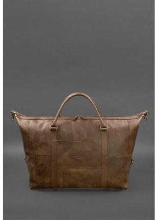 Шкіряна дорожня сумка темно-коричнева crazy horse практична дорожня сумка спортивна сумка шкіряна унісекс2 фото