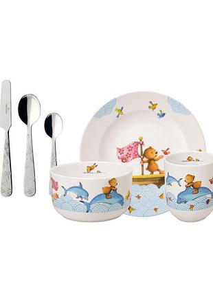 Дитячий столовий сервіз villeroy & boch new happy as a bear 7пр. (1486648435) новий!