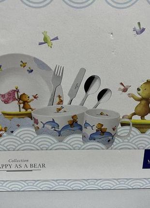 Villeroy & boch new happy as a bear дитячий столовий сервіз 7 предметів преміумфер (14-8664-8435) новий!2 фото