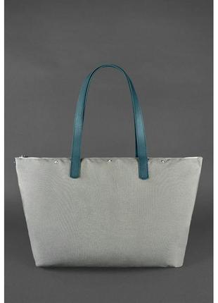 Шкіряні плетені жіноча сумка пазл xl зелена krast практична сумка для дівчат стильна сумка для поїздок4 фото