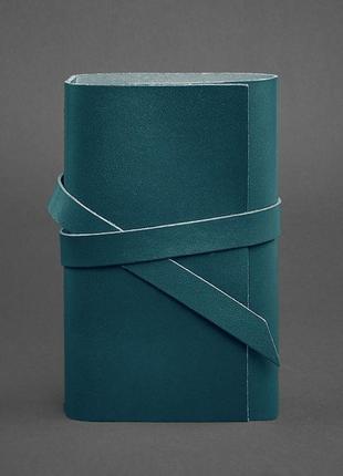 Шкіряний блокнот (софт-бук) зелений краст блокнот преміум класу жіночий блокнот софт-бук з натуральної шкіри4 фото