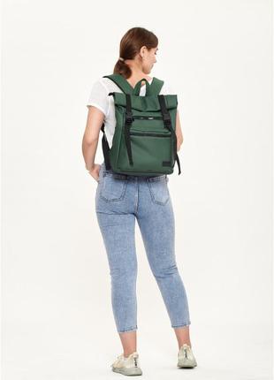 Рюкзак ролл sambag унісекс зелений молодіжний вмістки рюкзак наплічник рюкзак для подорожей з екошкіри3 фото