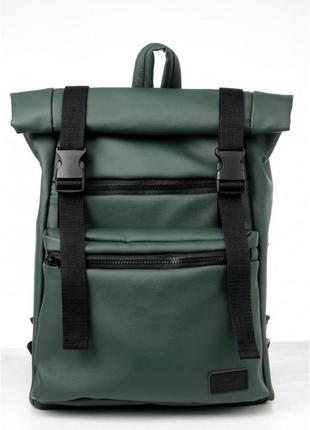 Рюкзак ролл sambag унісекс зелений молодіжний вмістки рюкзак наплічник рюкзак для подорожей з екошкіри5 фото