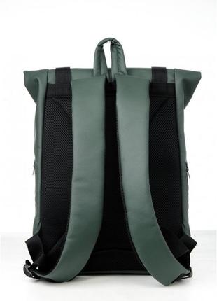 Рюкзак ролл sambag унісекс зелений молодіжний вмістки рюкзак наплічник рюкзак для подорожей з екошкіри7 фото
