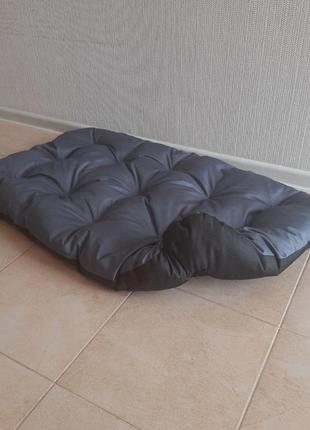 Лежак для собак 85х63х10см лежанка матрац для середніх порід собак двосторонній лежак сірий із чорним6 фото