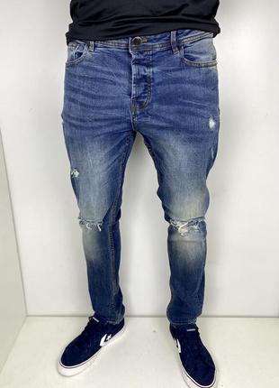 Denim co. skinny джинсы w34/l30 размер зауженные синие оригинал