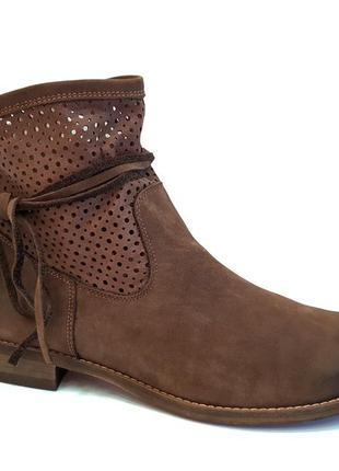 Модные кожаные ботинки полусапожки женские повседневные удобные польша коричневые 41 размер tanex3 фото