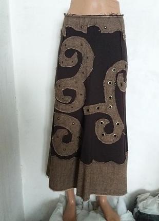 Юбка с заклепками, р.l
