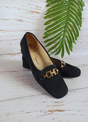 Замшевые туфли salvatore ferragamo р. 38,5 - 24,5 см