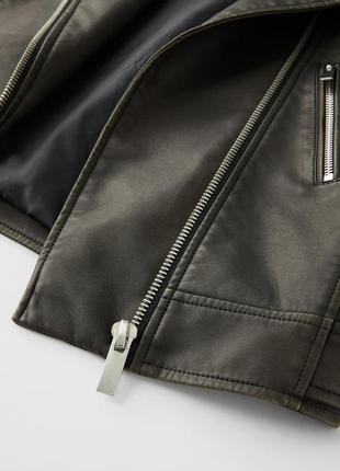 Куртка оверсайз в байкерском стиле из искусственной кожи zara6 фото