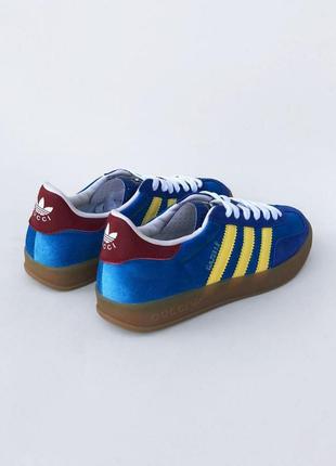 Кроссовки adidas gazelle x gucci blue3 фото