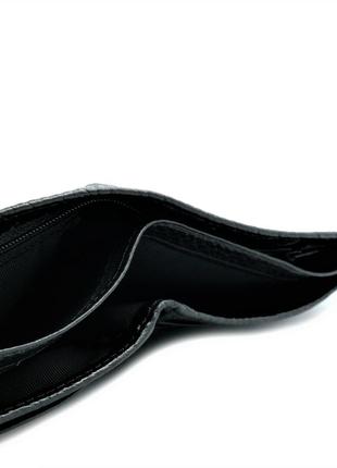 Мужской кожаный кошелек  чёрный современный кошелек портмоне для мужчины мужской клатч из кожи3 фото