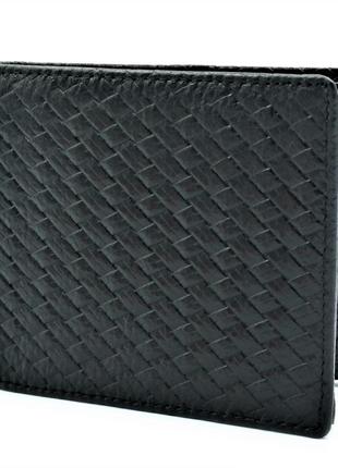 Мужской кожаный кошелек  чёрный современный кошелек портмоне для мужчины мужской клатч из кожи2 фото