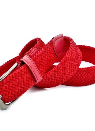 Ремень резинка плетеный красный комфортный ремень резинка для мужчин и женщин ремень резинка2 фото