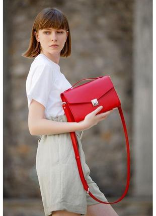 Женская кожаная сумка-кроссбоди lola красная стильная женская сумка лекс класса кожаная красная женская сумка1 фото