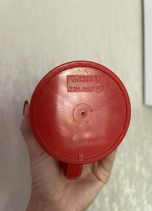 Пластиковая красная большая чашка для горячего «бабуся»2 фото