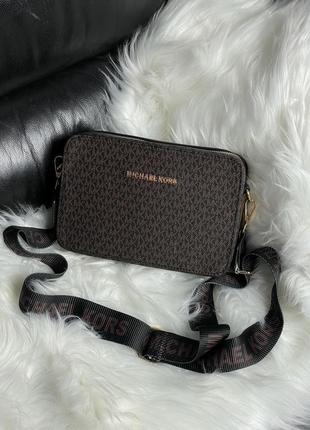 Сумка в стиле michael kors ginny crossbody bag brown3 фото