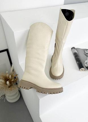 Сапоги трубы натуральная кожа