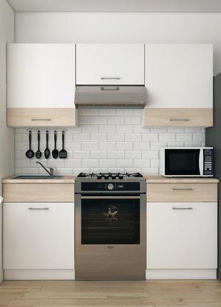 Кухня лея doros 1.8 м білий/дуб сонома дсп 180х60х250 (81000010)
